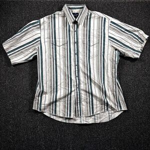 Wrangler Western Shirt Men’s XXL Multi-Color Striped Casual Vintage Retro